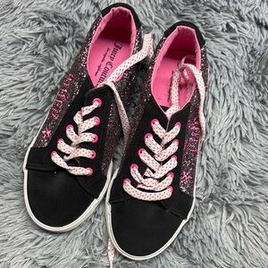 Juicy Couture Black and Pink Glitter Sneakers